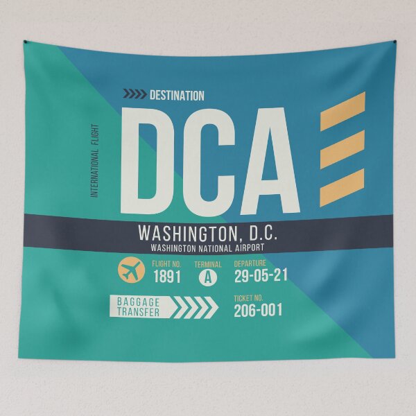 Item preview, Washington, D.C. (DCA) Airport Code Baggage Tag designed and sold by SLAG-Creative.