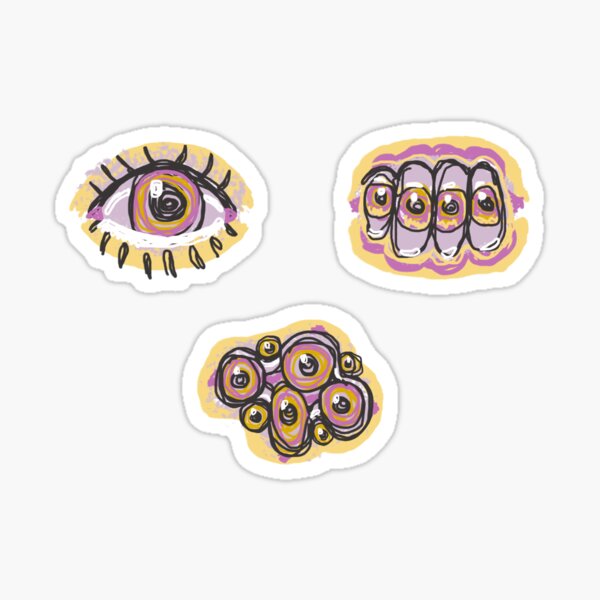 Technicolor eyes yellow pink orange Sticker
