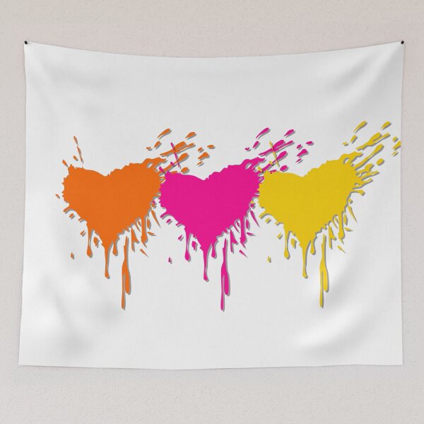 Aperçu de l'œuvre Paint Splash Trio of Hearts créée et vendue par WisdomInspired.