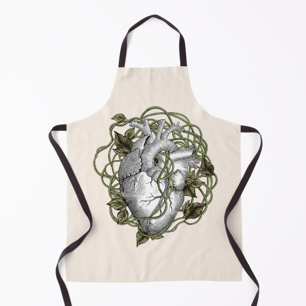 Item preview, Human heart illustration with leaves and plants, vintage effect designed and sold by Collagedream.