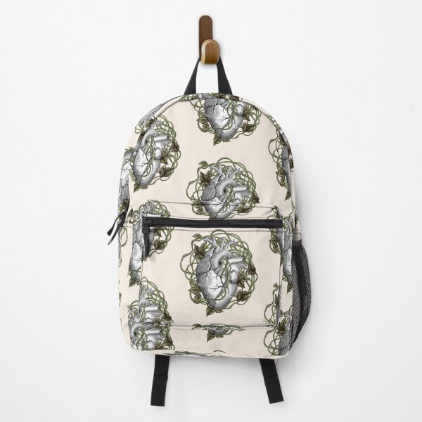 Item preview, Human heart illustration with leaves and plants, vintage effect designed and sold by Collagedream.