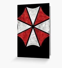 Resident Evil Umbrella Typography Greeting Card