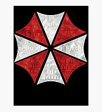Resident Evil Umbrella Typography Photographic Print