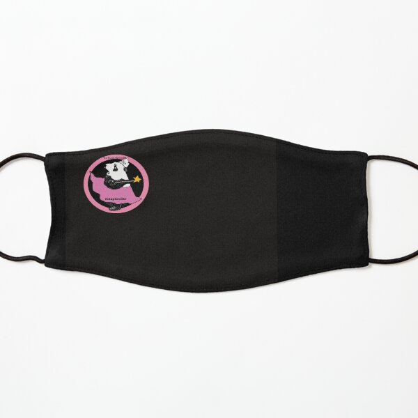Pouty Pinky on Black Mask Kids Mask