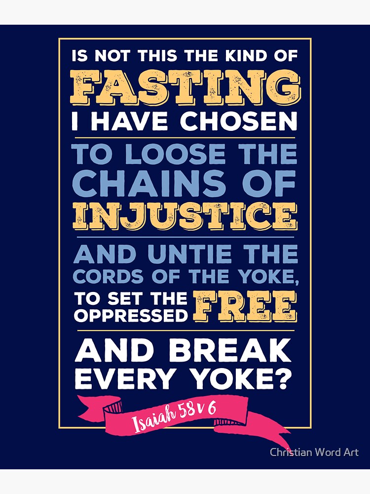 Isaiah 58:6, Injustice, Loose the chains, scripture, Christian gift by BWDESIGN