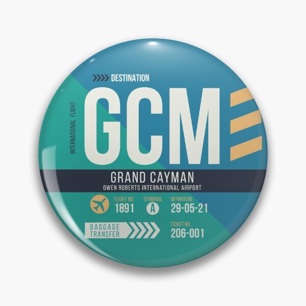 Item preview, Grand Cayman Islands (GCM) Airport Code Baggage Tag designed and sold by SLAG-Creative.