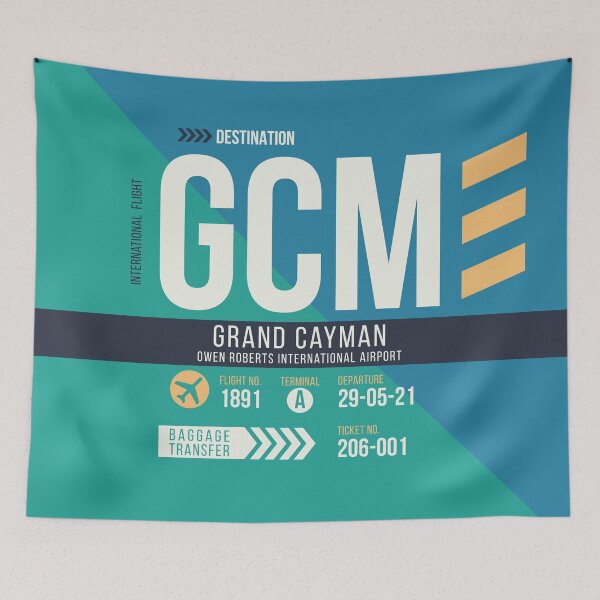 Item preview, Grand Cayman Islands (GCM) Airport Code Baggage Tag designed and sold by SLAG-Creative.