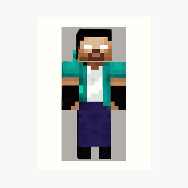 Herobrine Skin High Quality Art Print By Bubbledavid Redbubble