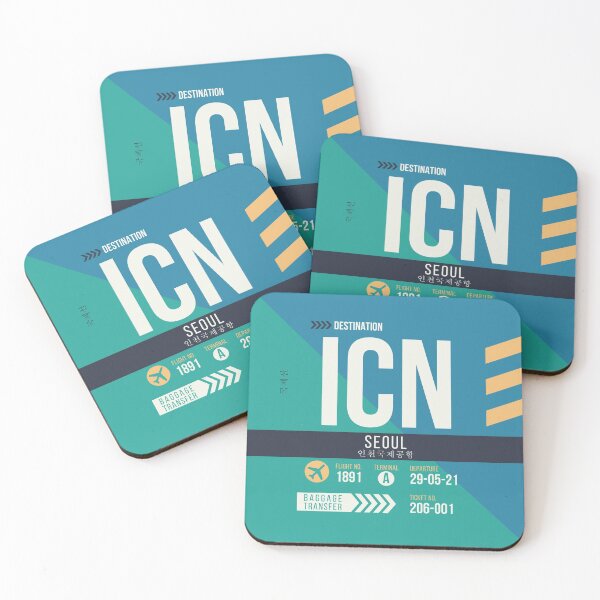 Item preview, Seoul (ICN) Airport Code Baggage Tag designed and sold by SLAG-Creative.