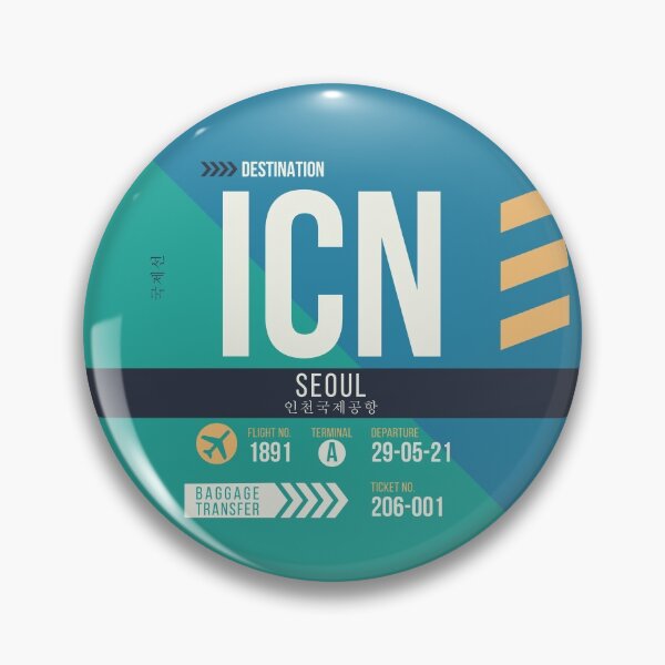 Item preview, Seoul (ICN) Airport Code Baggage Tag designed and sold by SLAG-Creative.