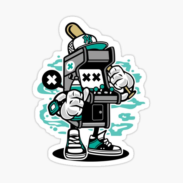 "Robot Painting slang bring stick basseball" Sticker for Sale by Zenithnesia Redbubble