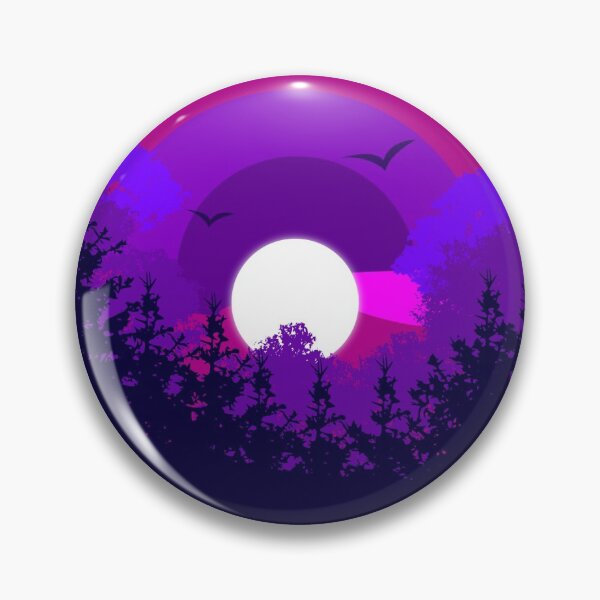 Item preview, Full moon night, forest and mountain under the moon in purple and blue night designed and sold by AkramHabib.