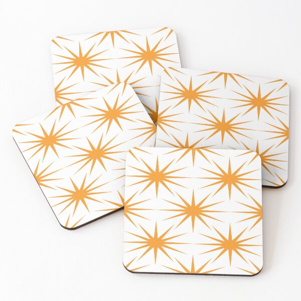 Item preview, Mid-Century Modern Starburst Orange Transparent designed and sold by Old Urban Farmhouse Design Studio.