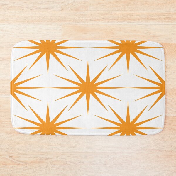 Item preview, Mid-Century Modern Starburst Orange Transparent designed and sold by Old Urban Farmhouse Design Studio.