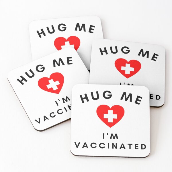 Item preview, Hug Me I'm Vaccinated Black Text Red Heart designed and sold by JEL-Designs.