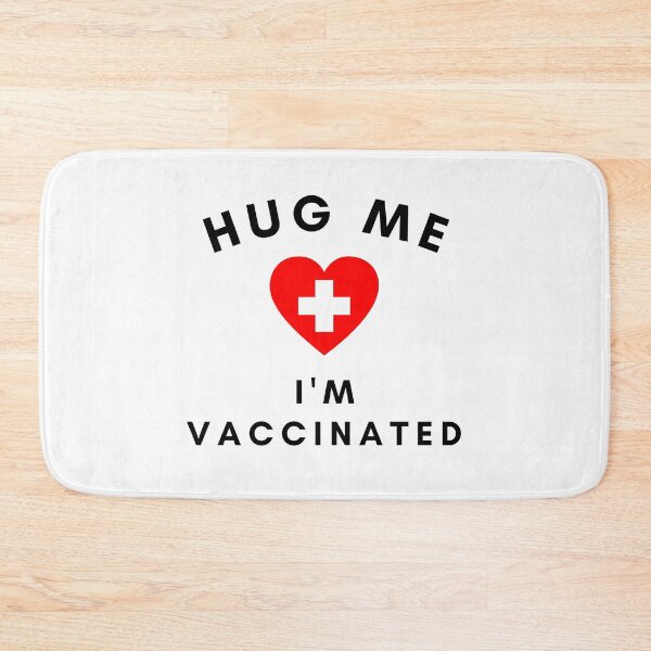 Item preview, Hug Me I'm Vaccinated Black Text Red Heart designed and sold by JEL-Designs.