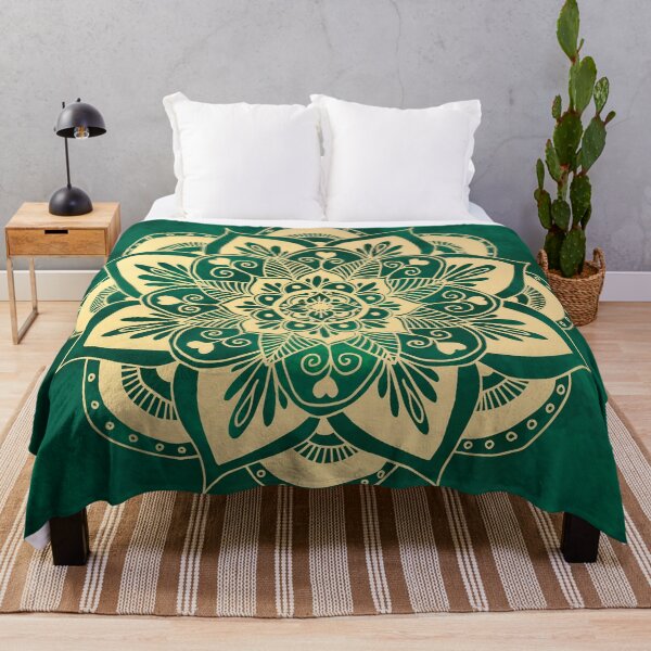 Item preview, Green and Gold Flower Mandala designed and sold by Julie Erin Designs.