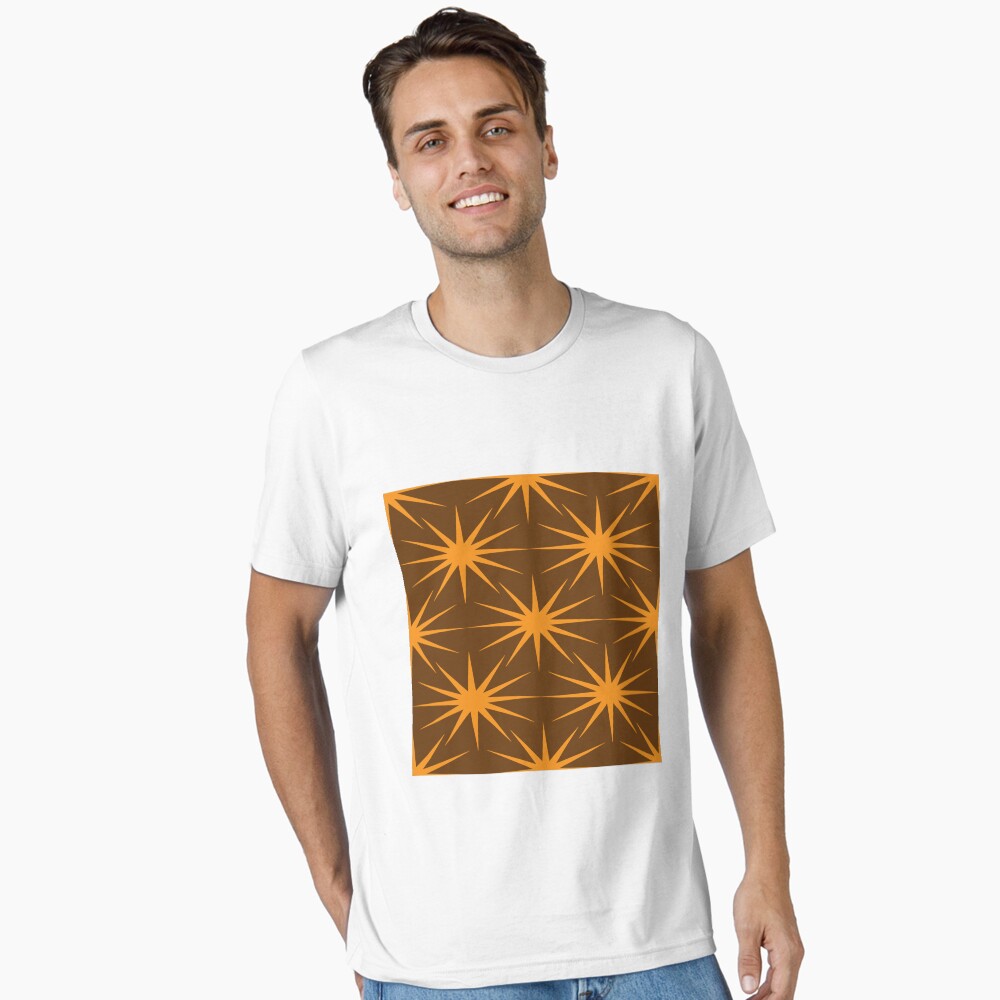 Mid-Century Modern Art | Starburst Orange Brown Scarf