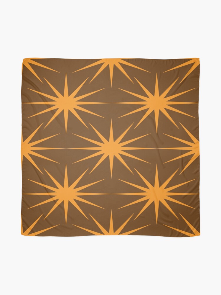 Mid-Century Modern Art | Starburst Orange Brown Scarf