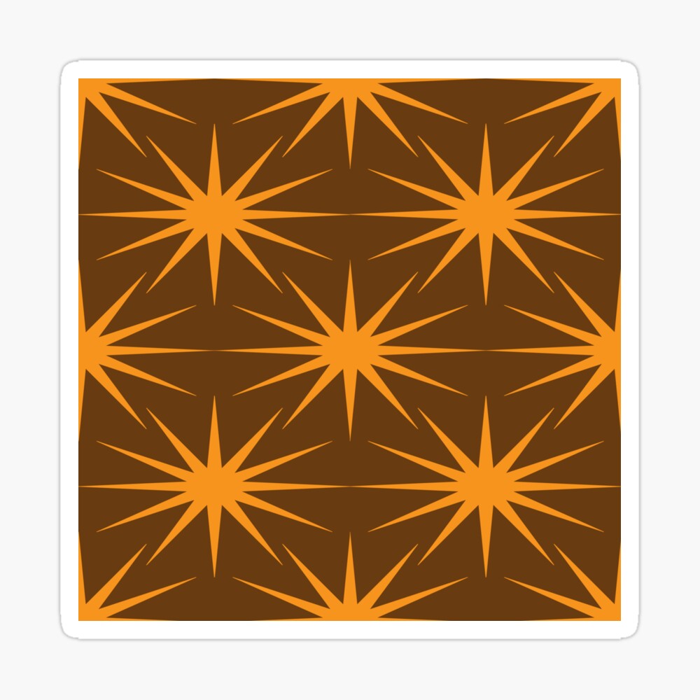 Mid-Century Modern Art | Starburst Orange Brown Scarf