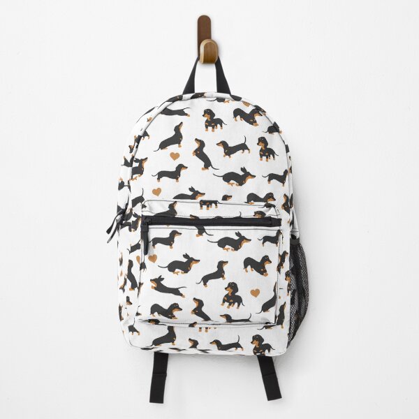 Item preview, Dachshund wiener dog cartoon black and brown pattern  designed and sold by portrait4you.