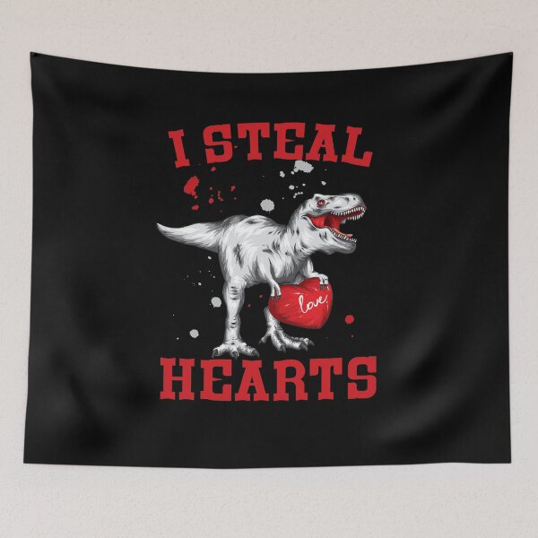Item preview, I Steal Hearts Valentines Day Dinosaur designed and sold by AmalGr.