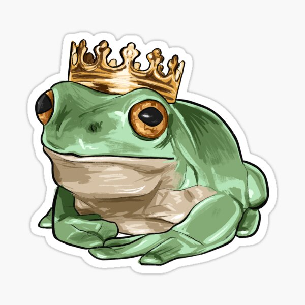 Kawaii Cute Frog Drawing With Crown - Pescado Wallpaper