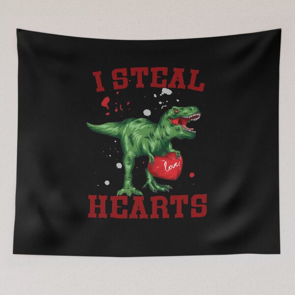 Item preview, I Steal Hearts Valentines Day Dinosaur designed and sold by AmalGr.