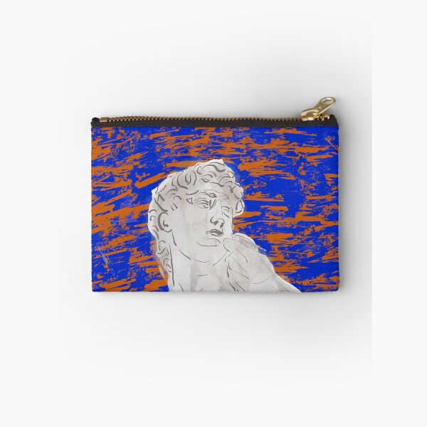 Item preview, Drawing of Michelangelo’s David with blue and orange background designed and sold by qlobba.