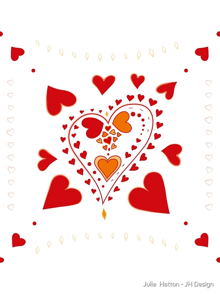Red Hearts on White by juliehatton