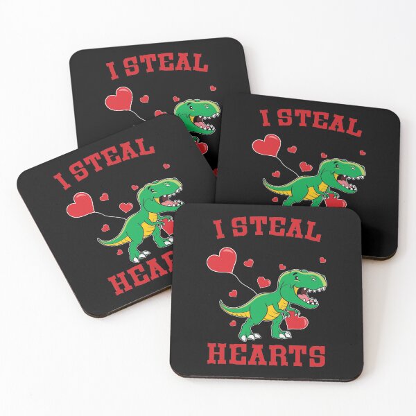 Item preview, I Steal Hearts Valentines Day Dinosaur designed and sold by AmalGr.