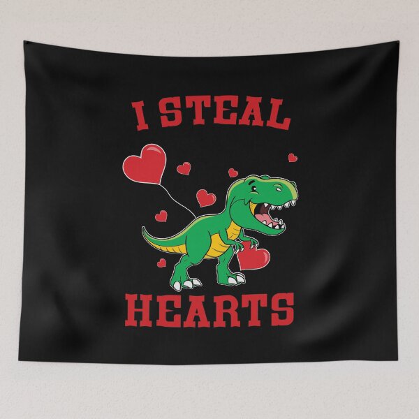 Item preview, I Steal Hearts Valentines Day Dinosaur designed and sold by AmalGr.