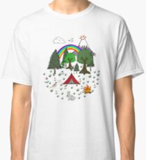 Cartoon Camping Scene Classic T-Shirt