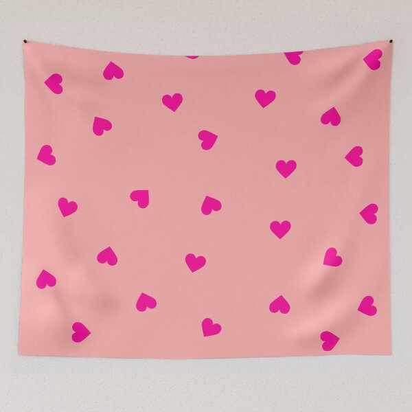 Item preview, Pink Polka Dot Heart Pattern on a Light Pink Background Large Sized Repeating Pattern designed and sold by Nicolette Olivier.