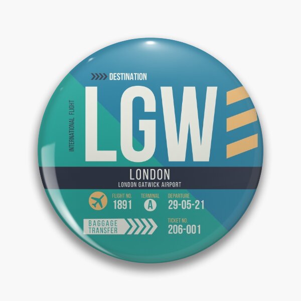 Item preview, London Gatwick (LGW) Airport Code Baggage Tag designed and sold by SLAG-Creative.