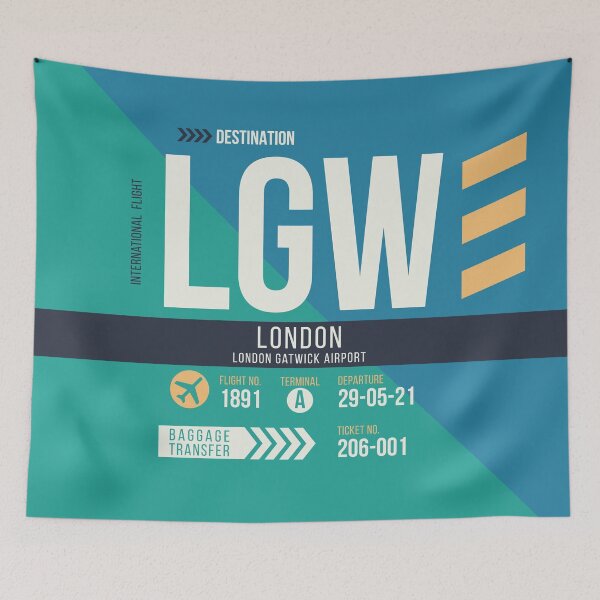Item preview, London Gatwick (LGW) Airport Code Baggage Tag designed and sold by SLAG-Creative.