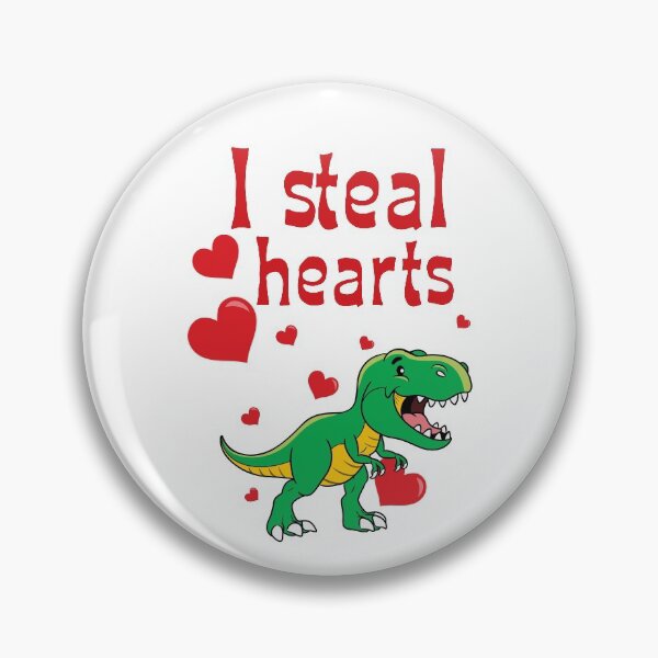 Item preview, I Steal Hearts Valentines Day Dinosaur designed and sold by AmalGr.