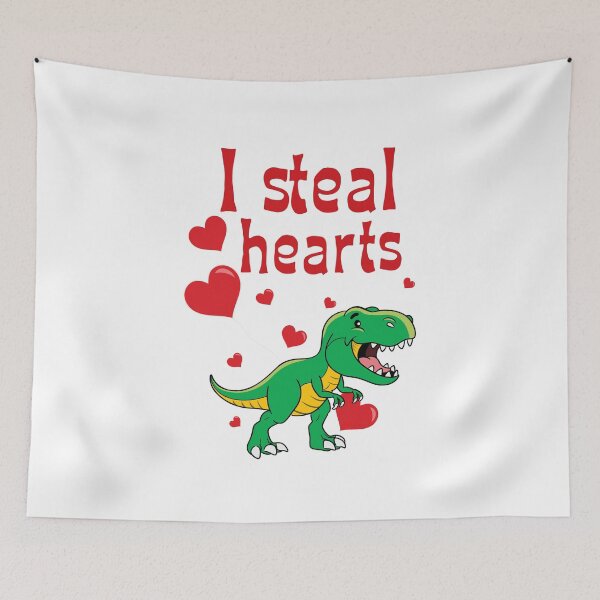 Item preview, I Steal Hearts Valentines Day Dinosaur designed and sold by AmalGr.