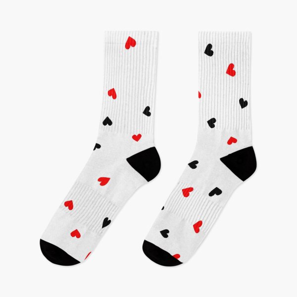Item preview, Red and Black Polka Dot Heart Pattern on a White Background Large Sized Repeating Pattern designed and sold by Nicolette Olivier.