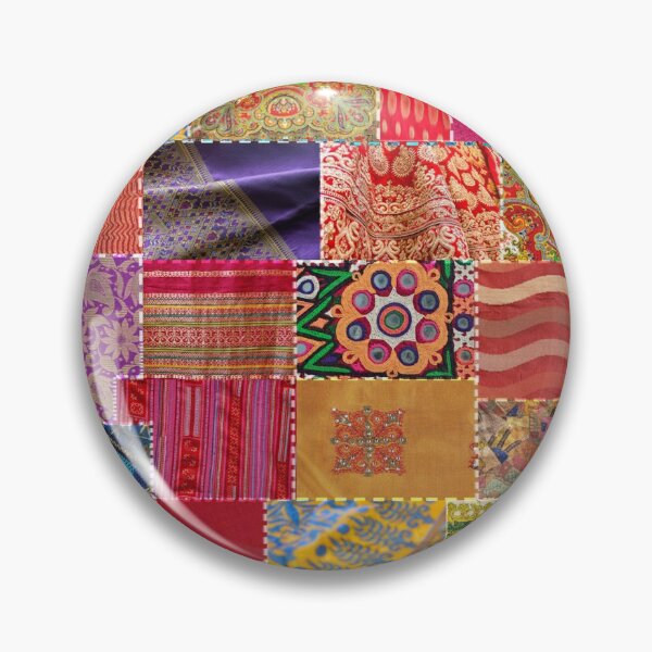 Item preview, Boho Art | Sari Patchwork Quilt designed and sold by Old Urban Farmhouse Design Studio.