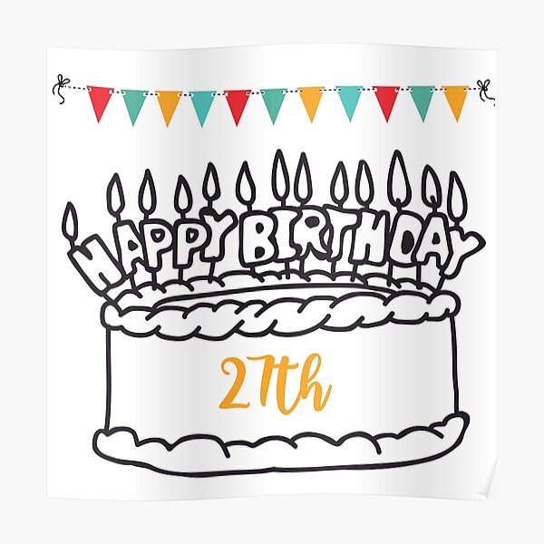 happy-birthday-card-27th-birthday-greeting-card-poster-for-sale-by-olsendesigns-redbubble