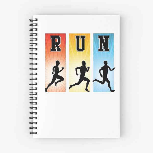 Item preview, RUN color banner graphic with running silhouettes designed and sold by Surfer Dave Designs.
