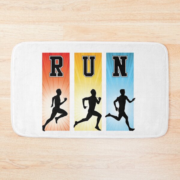 Item preview, RUN color banner graphic with running silhouettes designed and sold by Surfer Dave Designs.