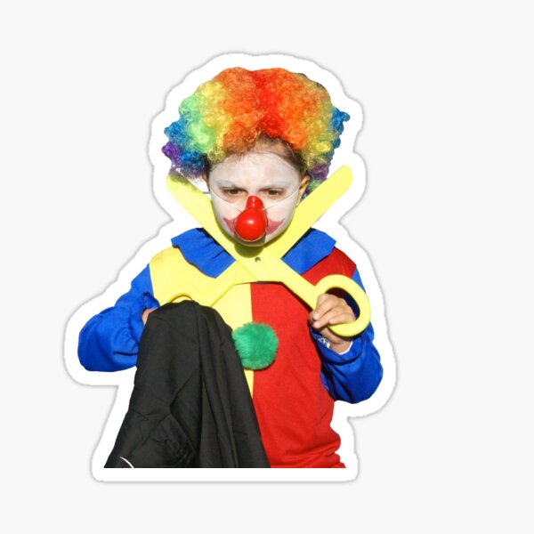 Sad Clown Meme Stickers Redbubble - clown bread john roblox