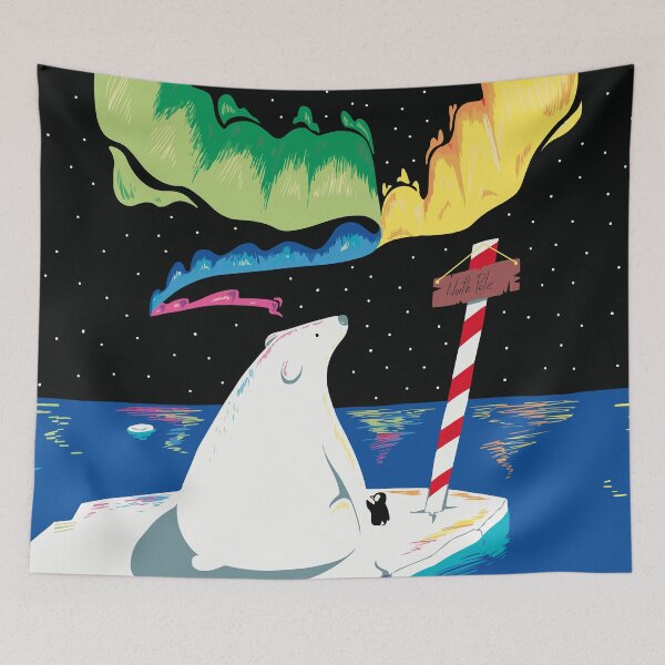 Item preview, Polar bear on a cold night designed and sold by ArtomicDesign.