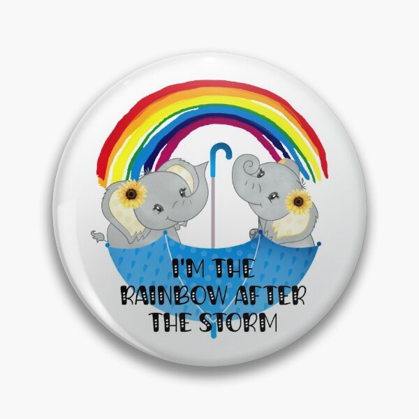 Item preview, I'm the Rainbow after The Storm Cute Baby Elephants with Yellow Sunflowers designed and sold by StickerArtwork.