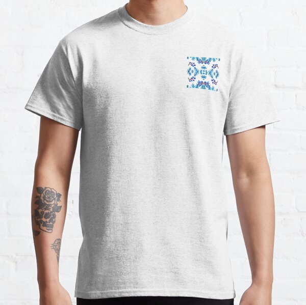 Flowery blue & white pattern3 Classic T-Shirt