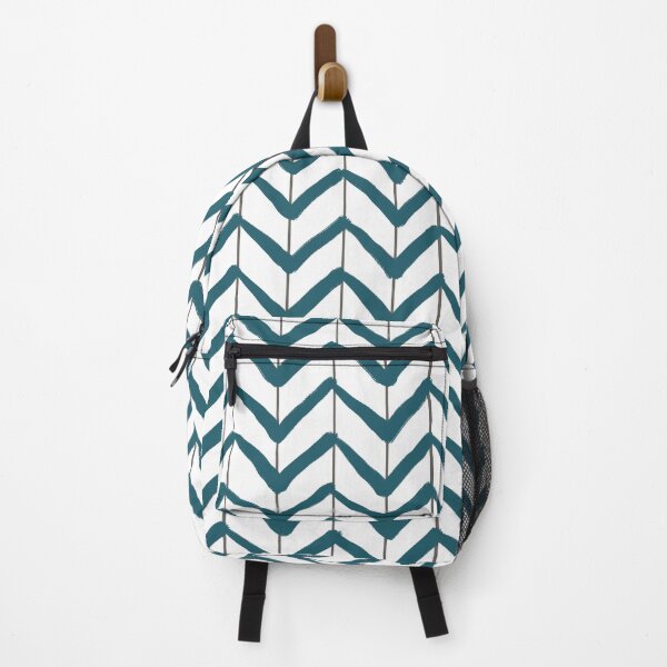 Item preview, Abstract Art | Chevron Arrows Teal White designed and sold by Old Urban Farmhouse Design Studio.