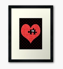Heart Puzzle (black) Framed Print