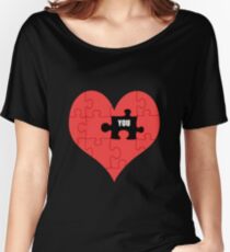Heart Puzzle (black) Women's Relaxed Fit T-Shirt